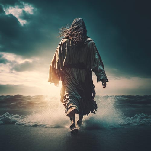 Bible Art - Jesus Walking on Water