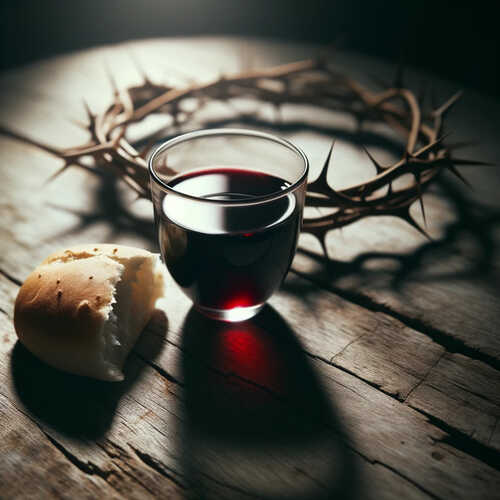 Bible Art - Bread and Wine and Crown of Thorns