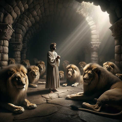 Bible Art - Daniel in the Lion's Den