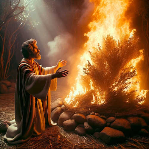 Bible Art - Moses and the Burning Bush